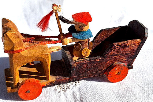 Holzkutsche mit pferdchen - 2,