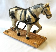Antik Holzspielzeug Pferd