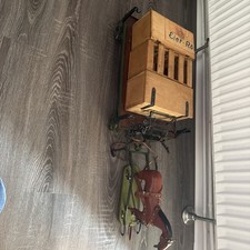 Antik Pferde Wagen Holz Metall