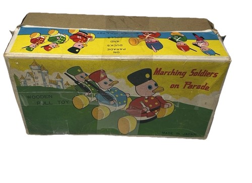 Vintage pull along wooden duck - vintage,