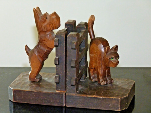 Art deco buchstütze hund - deco,