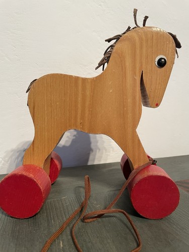 Haba holzpferd zum ziehen - holzpferd,
