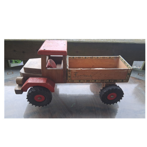 Antiker holz lkw rot - holz-lkw, mit