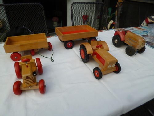 Holztraktor 3 stück - holztraktor,