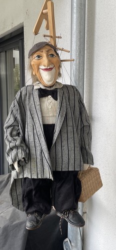 Marionette clown mit koffer - marionette,