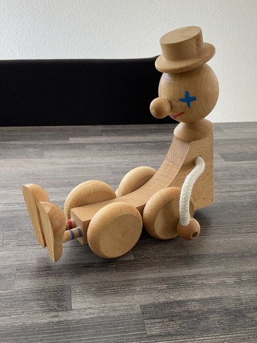 Vintage holzspielzeug clown - clown, im